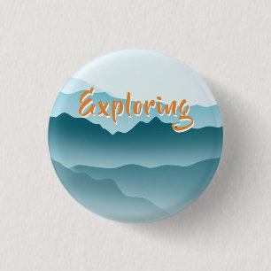 Minimalistische Blauwalzgebirge Naturliebhaber Button