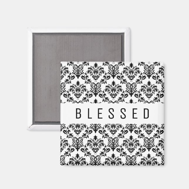 Minimalistische BLESSEE, schwarz Magnet (Vorderseite/Rückseite)
