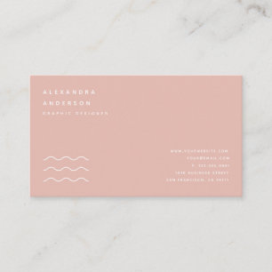 Minimalistische Blindfarben-Pink- und White-Busine Visitenkarte