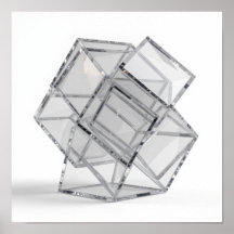 Minimalistische Blockierkuben aus Glas - Monochrom