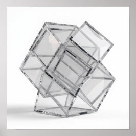 Minimalistische Blockierkuben aus Glas - Monochrom Poster
