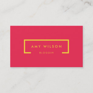 Minimalistische Blogger-Sozialmedium-helles rosa Visitenkarte