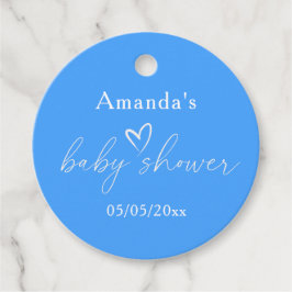 Minimalistische Blue Baby Dusche Geschenkanhänger