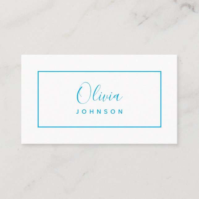 Minimalistische Blue Business Card Visitenkarte (Vorderseite)