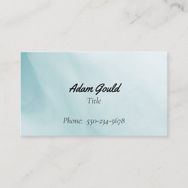 Minimalistische Blue Gradient Business Card Visitenkarte (Vorderseite)