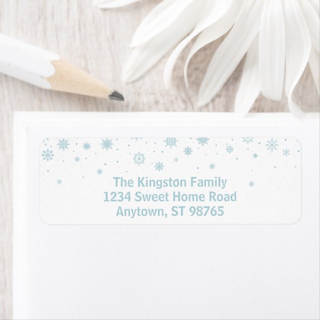 Minimalistische Blue Snowflake-Adresse (Insitu)