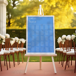 Minimalistische Blue Wedding Seating Chart