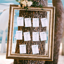 Minimalistische Blue Wedding Seating Chart Tischnu Einladung