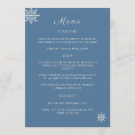 Minimalistische Blue Wedding Table Cards Menükarte