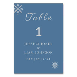 Minimalistische Blue Wedding Tischnummer Cards