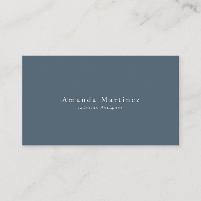 Minimalistische Blue & White Business Card Visitenkarte (Vorderseite)