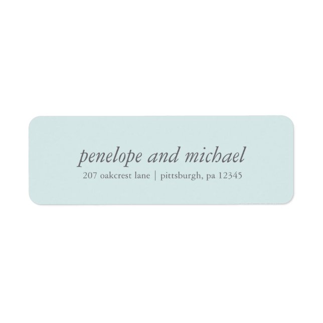 Minimalistische Blue-White-Wedding-Adressetiketten (Vorne)