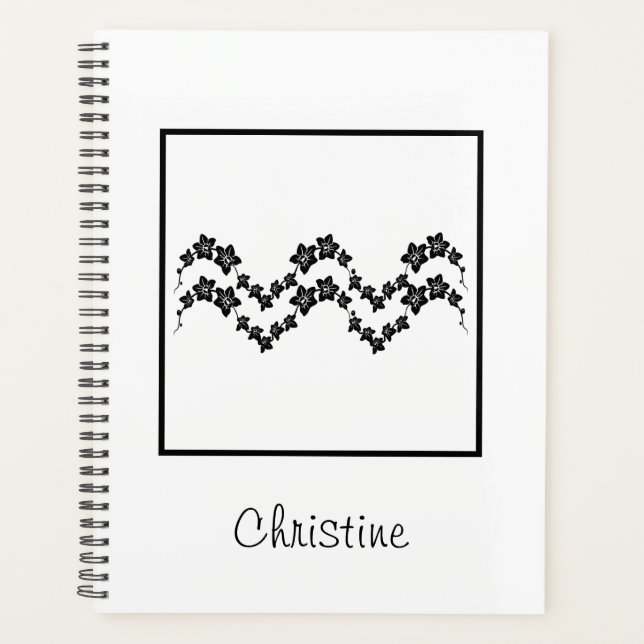 Minimalistische Blume Aquarius zodiac Planer (Vorderseite)