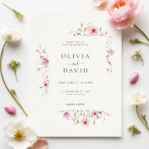 Minimalistische Blume Elegante Hochzeit Einladung