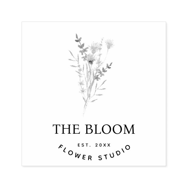 Minimalistische Blume Florist Gummistempel (Prägung)