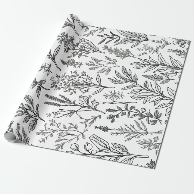 Minimalistische Blume Geschenkpapier (Ungerollt)