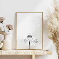 Minimalistische Blume Schwarz-Weiß-Linie Zeichnend