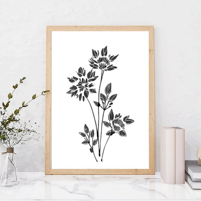 Minimalistische Blume Skizzen Poster (Von Creator hochgeladen)