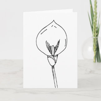 Minimalistische Blumen Blanko Line Art Karte