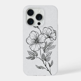 'Minimalistische Blumen-Linienkunst' iPhone 15 Pro Hülle