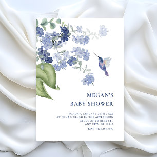 Minimalistische Blumen-Zweig-Vogel-Baby-Party Einladung