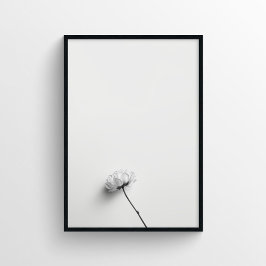 Minimalistische Blumenfotografie in Monochrom Poster