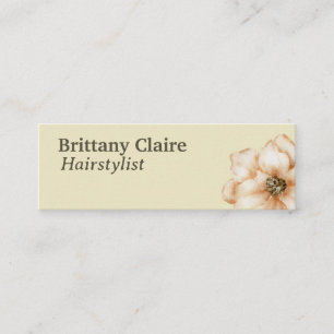 Minimalistische Blumenhaine Beige Brown Mini Visitenkarte