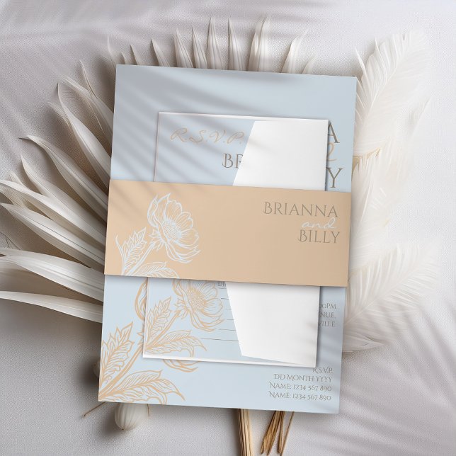 Minimalistische Blumenhochzeit Einladungsbanderole (Von Creator hochgeladen)