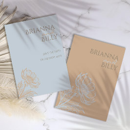 Minimalistische Blumenhochzeit speichert das Datum Save The Date