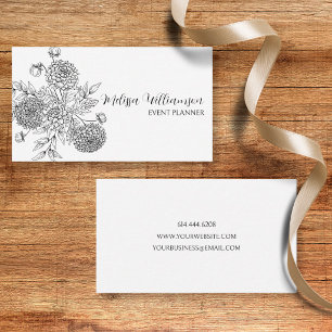 Minimalistische Blumenillustration Visitenkarte