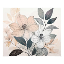 Minimalistische Blumenlinie