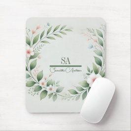Minimalistische Blumenmousepad | Personalisierte M Mousepad