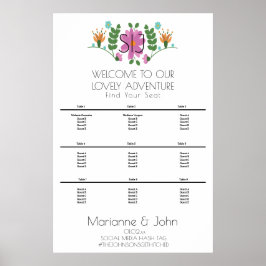 Minimalistische Blumenrosa-Hochzeitskarte Poster