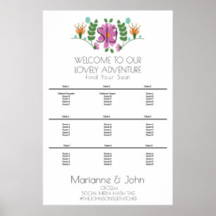 Minimalistische Blumenrosa-Hochzeitskarte Poster