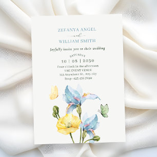 Minimalistische Blumenstrauß-Hochzeit Einladung