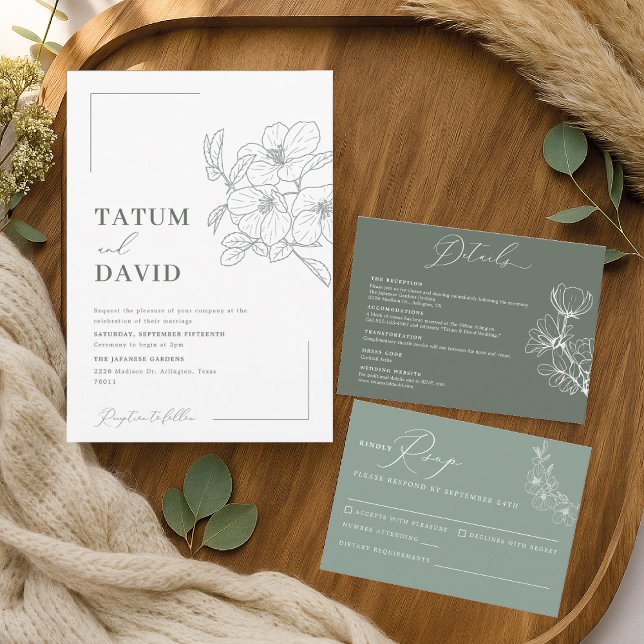 Minimalistische Blumenstrauß Kunst Einladung (Von Creator hochgeladen)