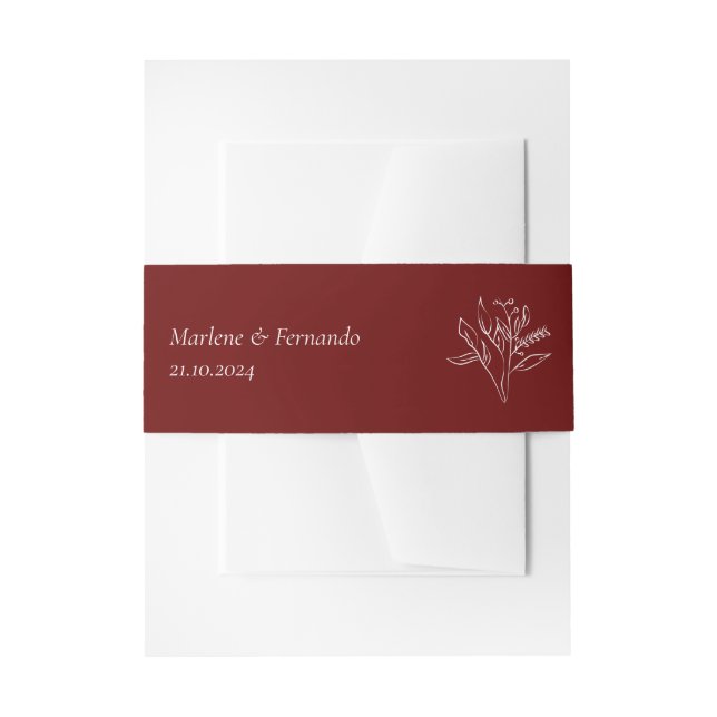 Minimalistische Blumenzwiebelband Einladungsbanderole (Vorderseite Beispiel)