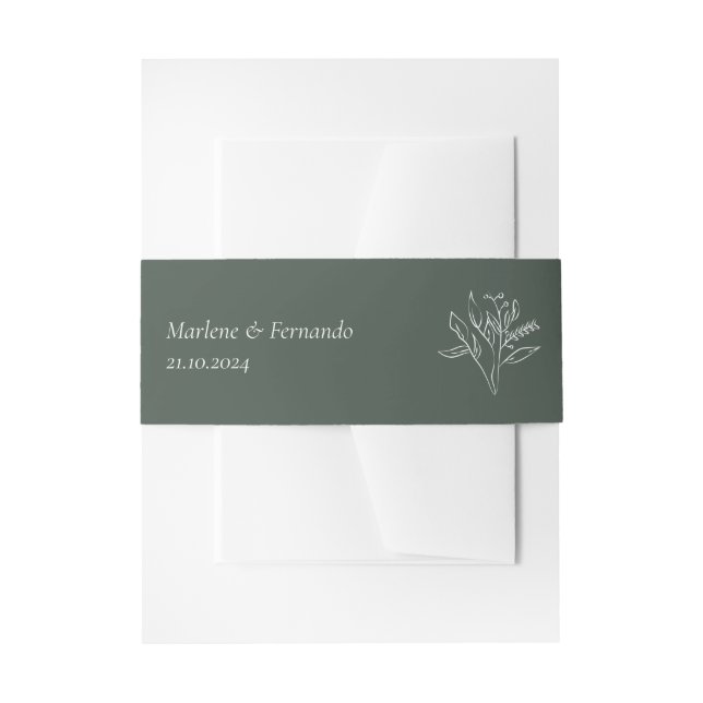 Minimalistische Blumenzwiebelband Einladungsbanderole (Vorderseite Beispiel)