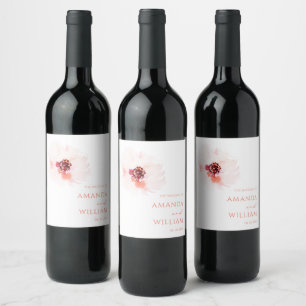 Minimalistische Blumenzwiebelflasche Weinetikett