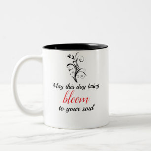 Minimalistische Blumige Motivations-Kaffeetasse Zweifarbige Tasse