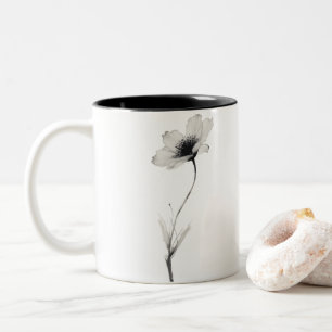 Minimalistische Blüte Zweifarbige Tasse
