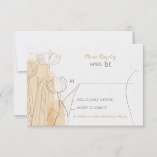 Minimalistische Blütenfarbenkarte RSVP Karte