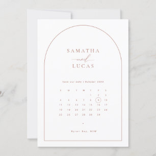 Minimalistische Bogen-Kalender Save-the-Date-Hochz Einladung