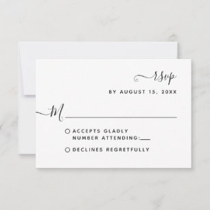 Minimalistische bohemianische Schrift Hochzeits-RS RSVP Karte