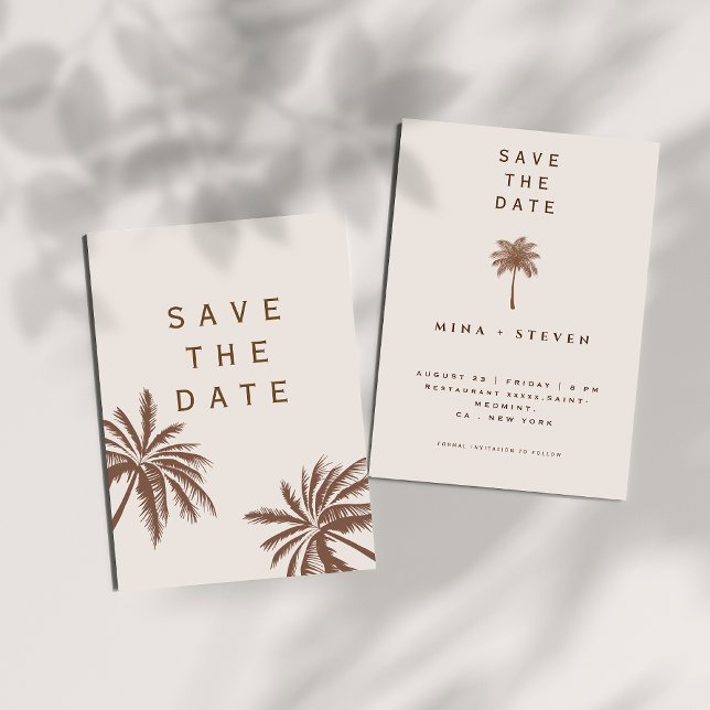 Minimalistische Böhmische Palmenhochzeit Save The Date (Von Creator hochgeladen)