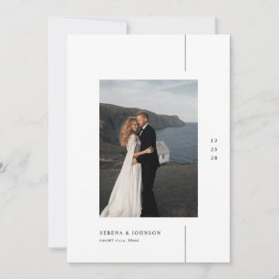 Minimalistische Boho-Foto-Hochzeit Einladung