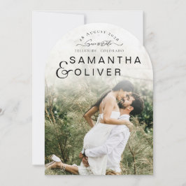 Minimalistische Boho-Foto-Save-the-Date-Karte Einladung