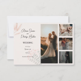 Minimalistische Boho-Fotokassenhochzeit RSVP Karte