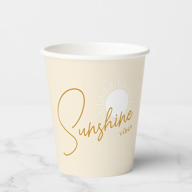 Minimalistische Boho Sunshine Baby Duschpapier Tas Pappbecher (Vorderseite)