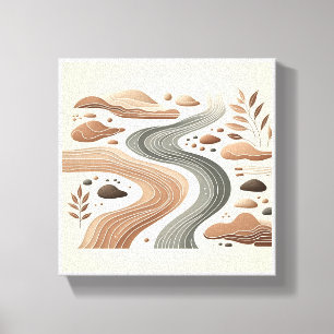 Minimalistische Boho-Zen-Landschaft - Abstrakter F Leinwanddruck
